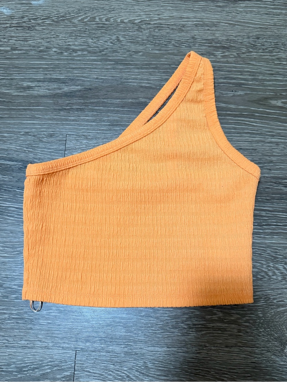 American Eagle One-Shoulder Ribbed Crop Tank Top - Orange